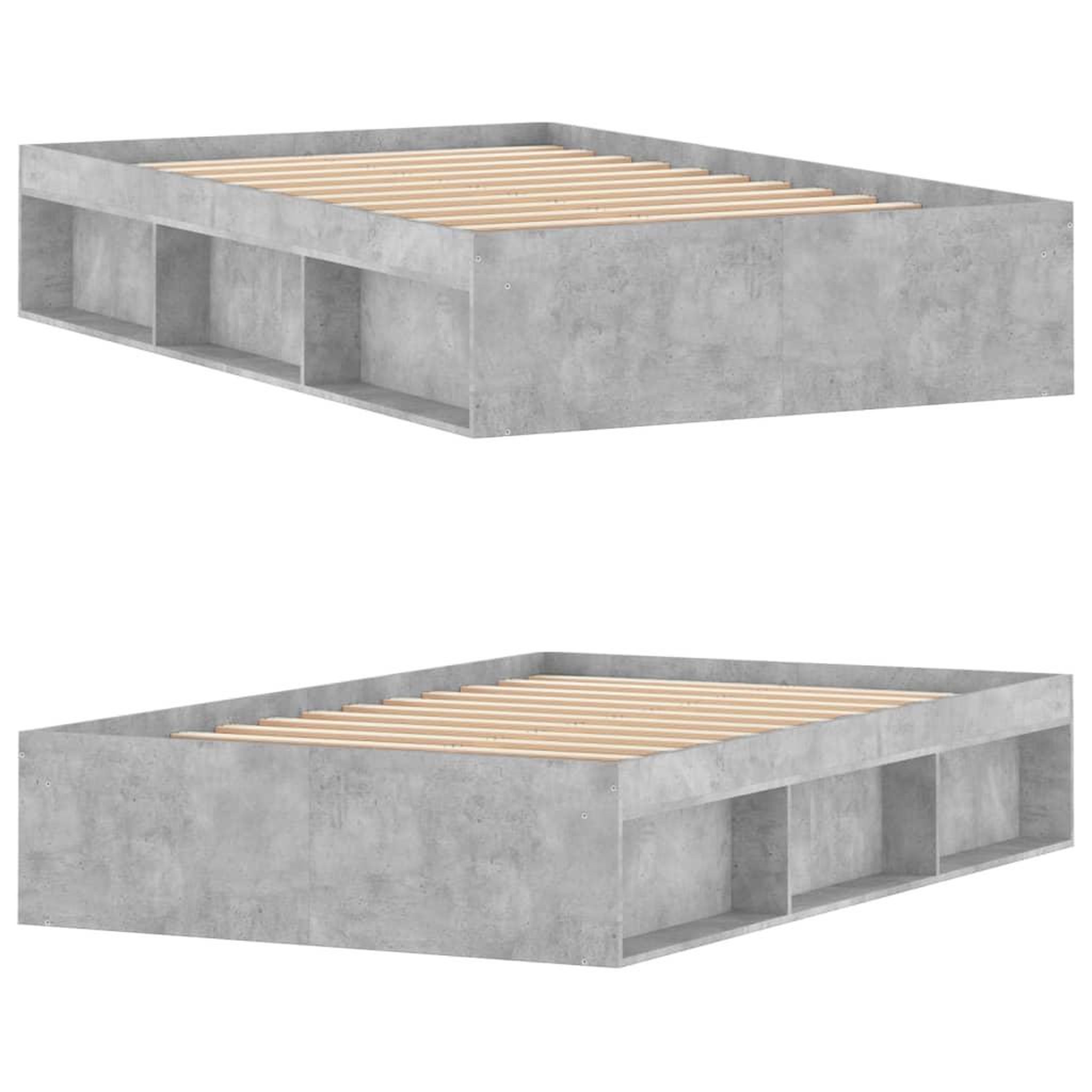Voir la diapositive 4 : VIDAXL Cadre de lit sans matelas gris beton 120x190 cm