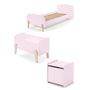 Voir la diapositive 1 : Paris Prix Pack - Lit Enfant, Chevet & Coffre  Kiddy  90x200cm Rose