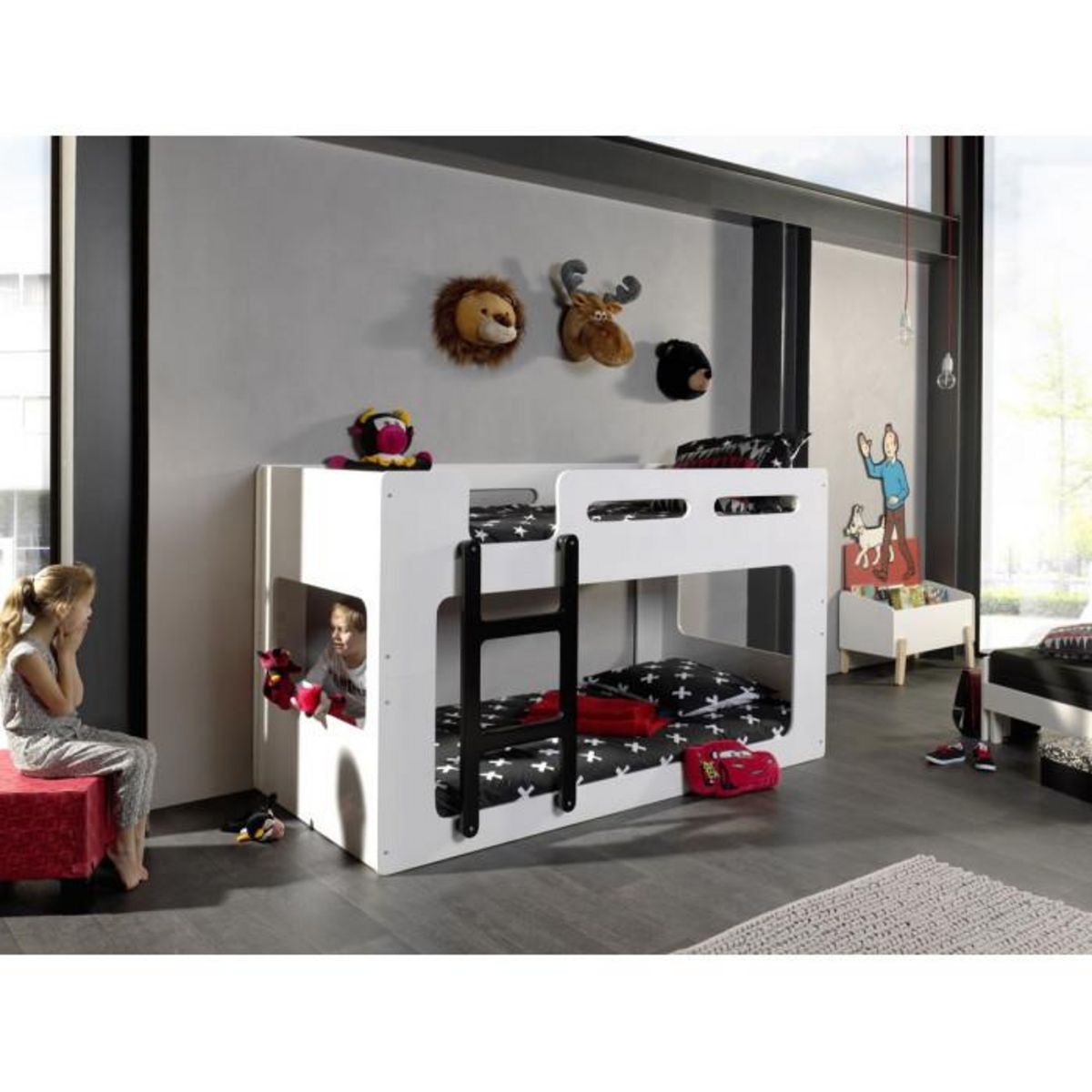 Paris Prix Lit Superposé Enfant  Lucca  90x200cm Blanc