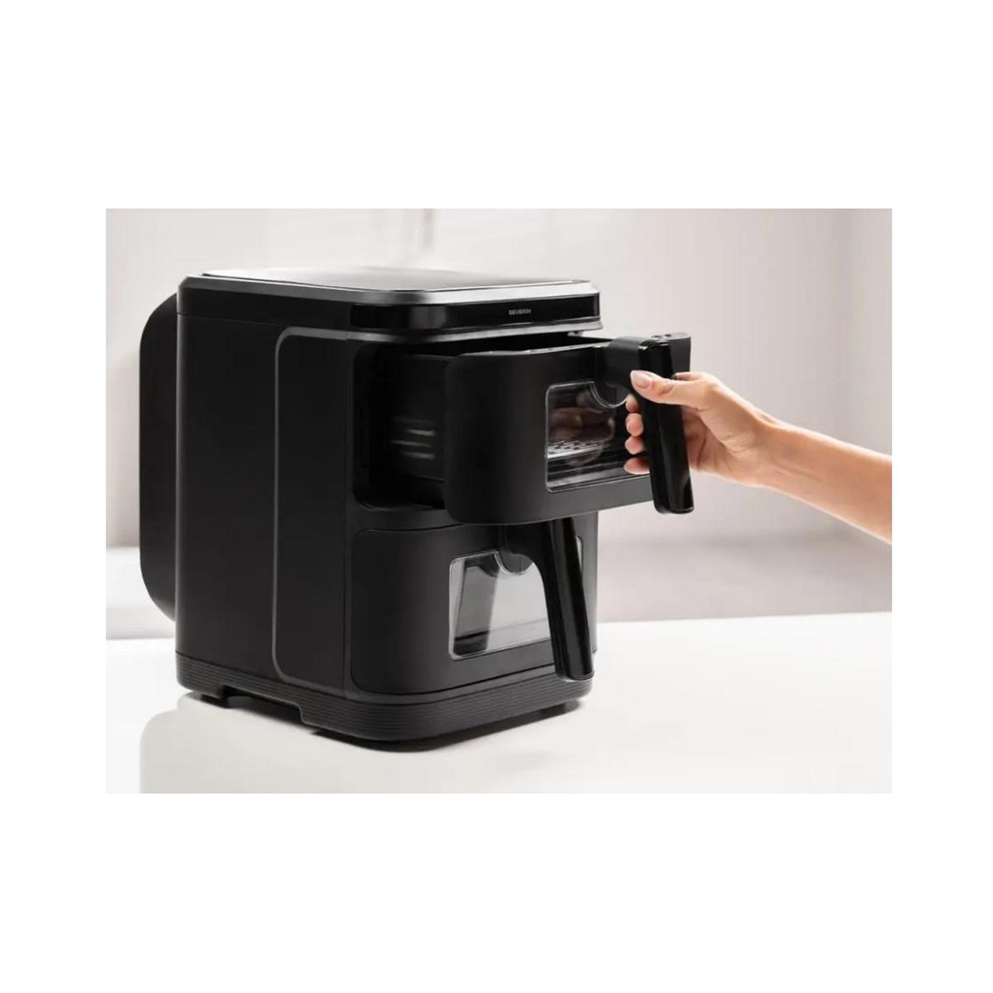 Voir la diapositive 3 : SEVERIN Friteuse sans huile 2x5.5l 2600w noir - fr2468