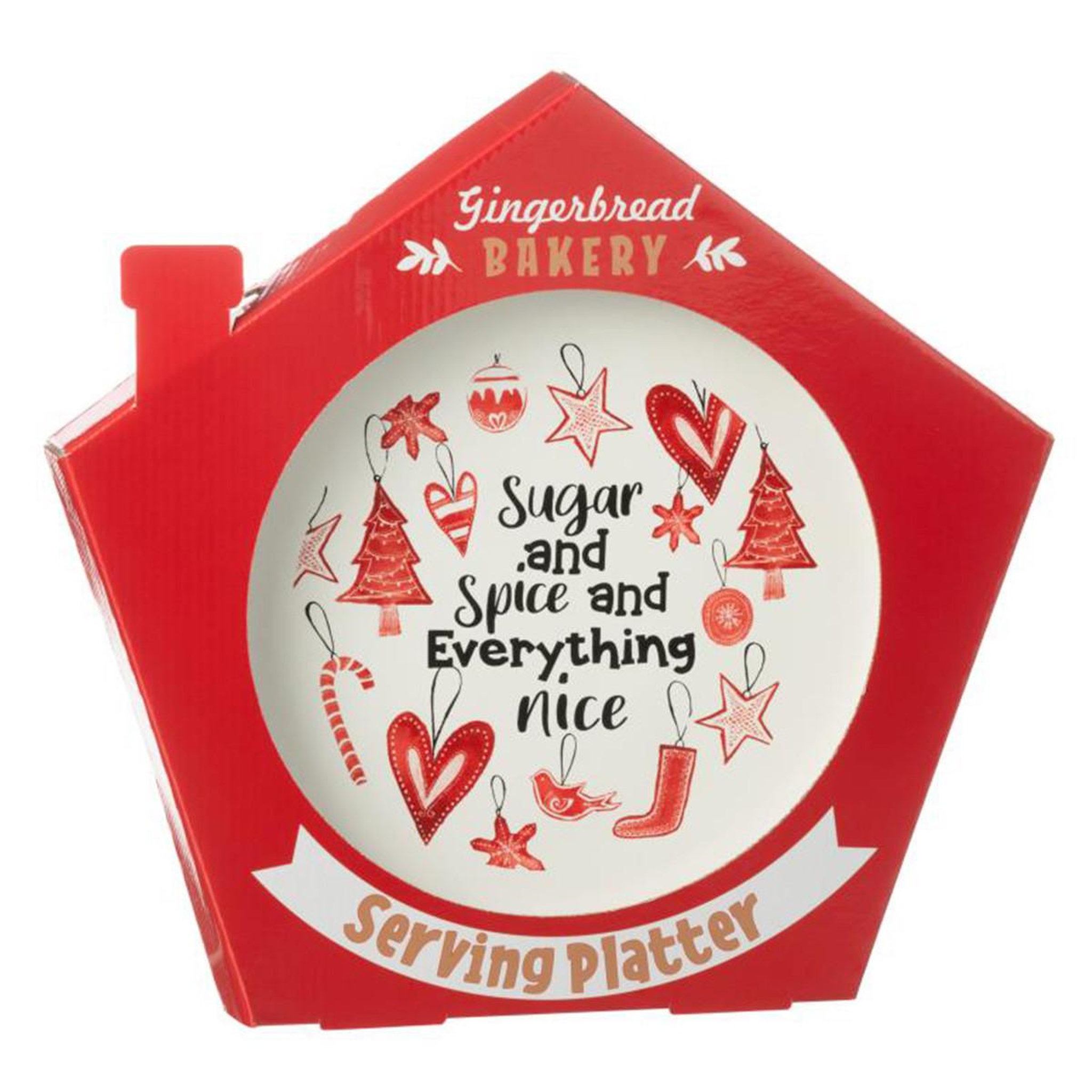 Voir la diapositive 3 : J-LINE Assiette de présentation de noël  bakery  39cm rouge
