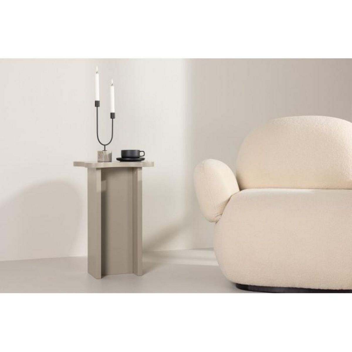 Paris Prix Table d'Appoint Design  Molde  62cm Beige