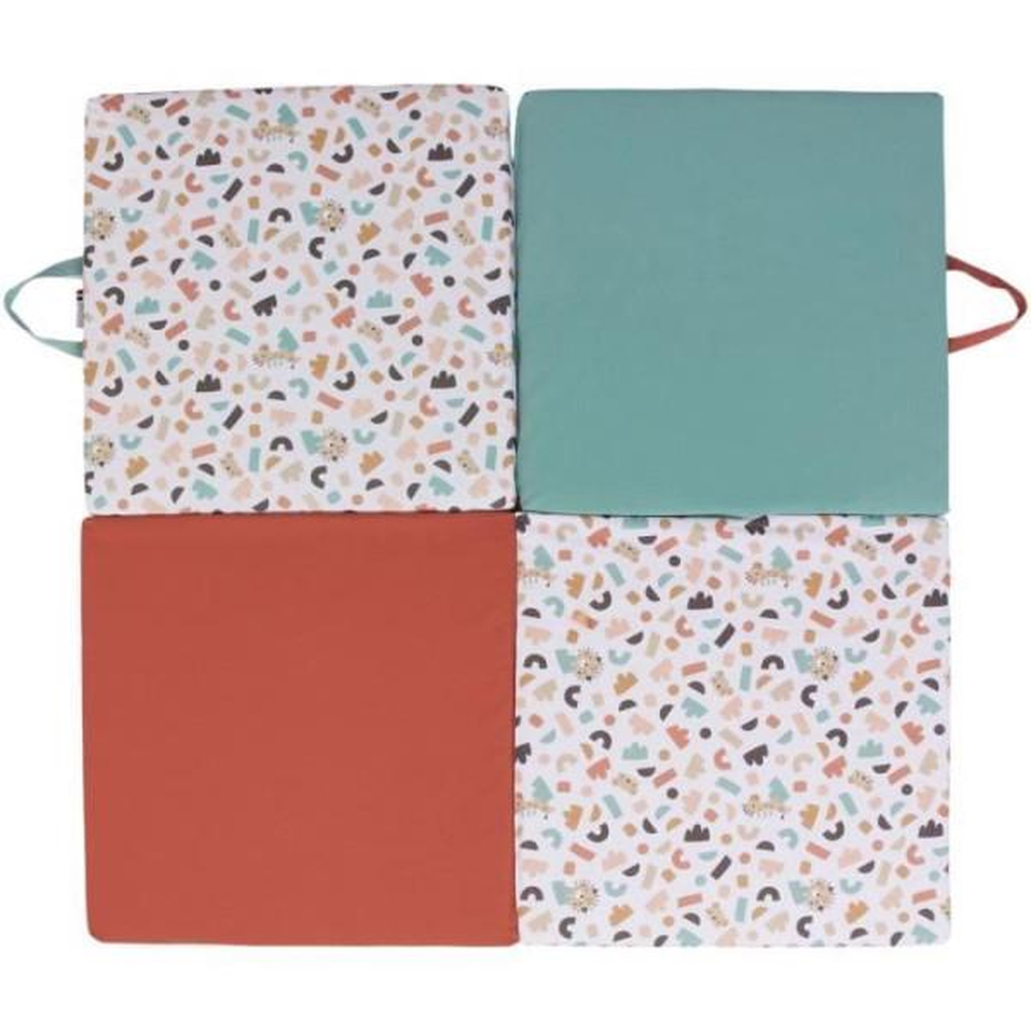 TINEO Tapis d'éveil Malin - TINEO - Tapis évolutif multifonction 3-en-1 - 120 x 120 cm - Géométrique / Animaux rigolos