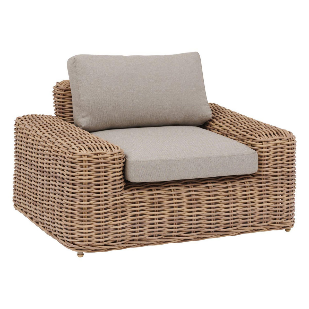 HESPERIDE Fauteuil de salon de jardin en résine tressée Savinia - Marron Tahini
