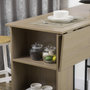 Voir la diapositive 6 : HOMCOM Table de bar extensible design industriel - 3 étagères intégrées - châssis métal noir panneaux particules aspect bois gris