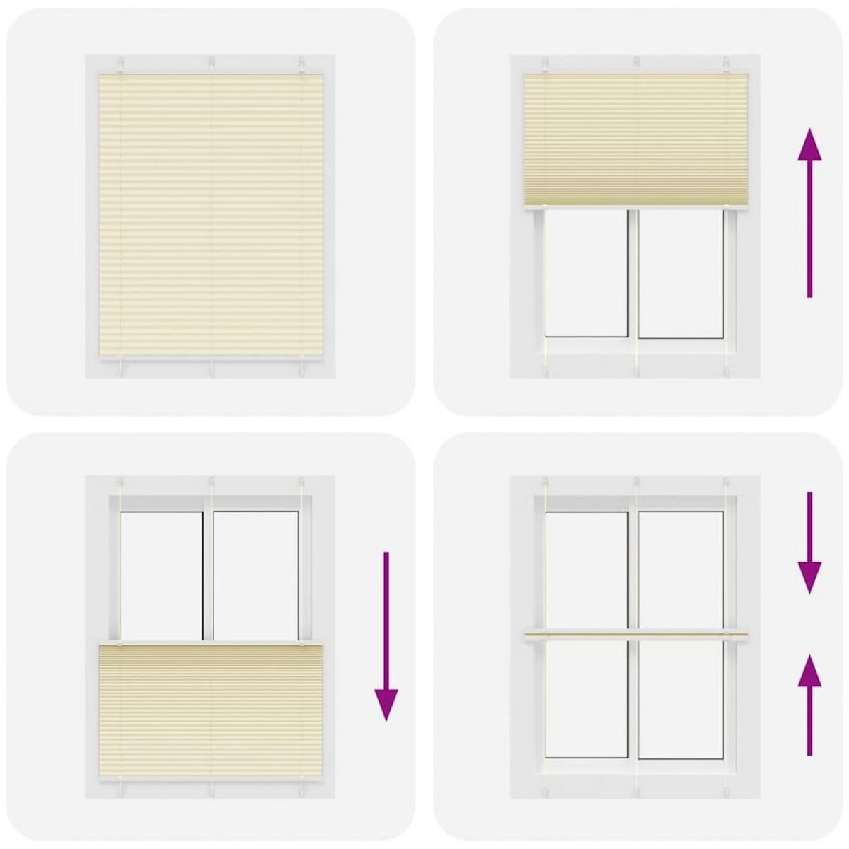 VIDAXL Store plisse creme 110x100cm largeur du tissu 109,4cm polyester