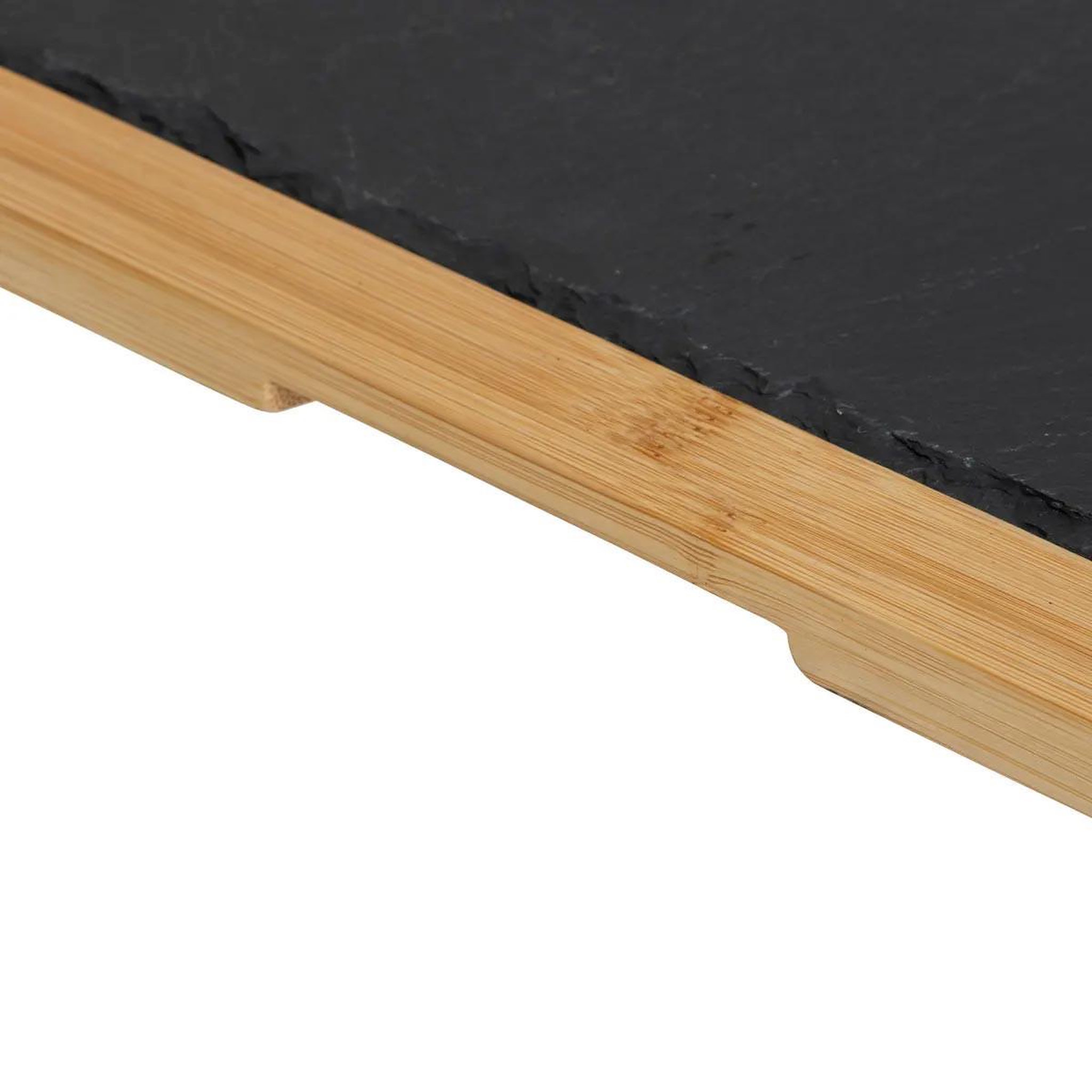 Voir la diapositive 3 : SECRET DE GOURMET Assiette de présentation  bambou & ardoise  45cm gris