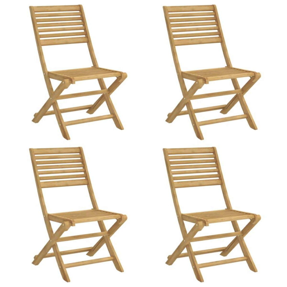 VIDAXL Chaises pliables de jardin lot de 4 bois massif d'acacia