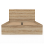 Voir la diapositive 3 : ID MARKET Lit double OMAHA avec tête de lit et sommier 140 x 190 cm façon hêtre