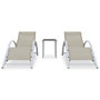 Voir la diapositive 2 : VIDAXL Chaises longues lot de 2 avec table Aluminium Creme