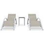 Voir la diapositive 2 : VIDAXL Chaises longues lot de 2 avec table Aluminium Creme
