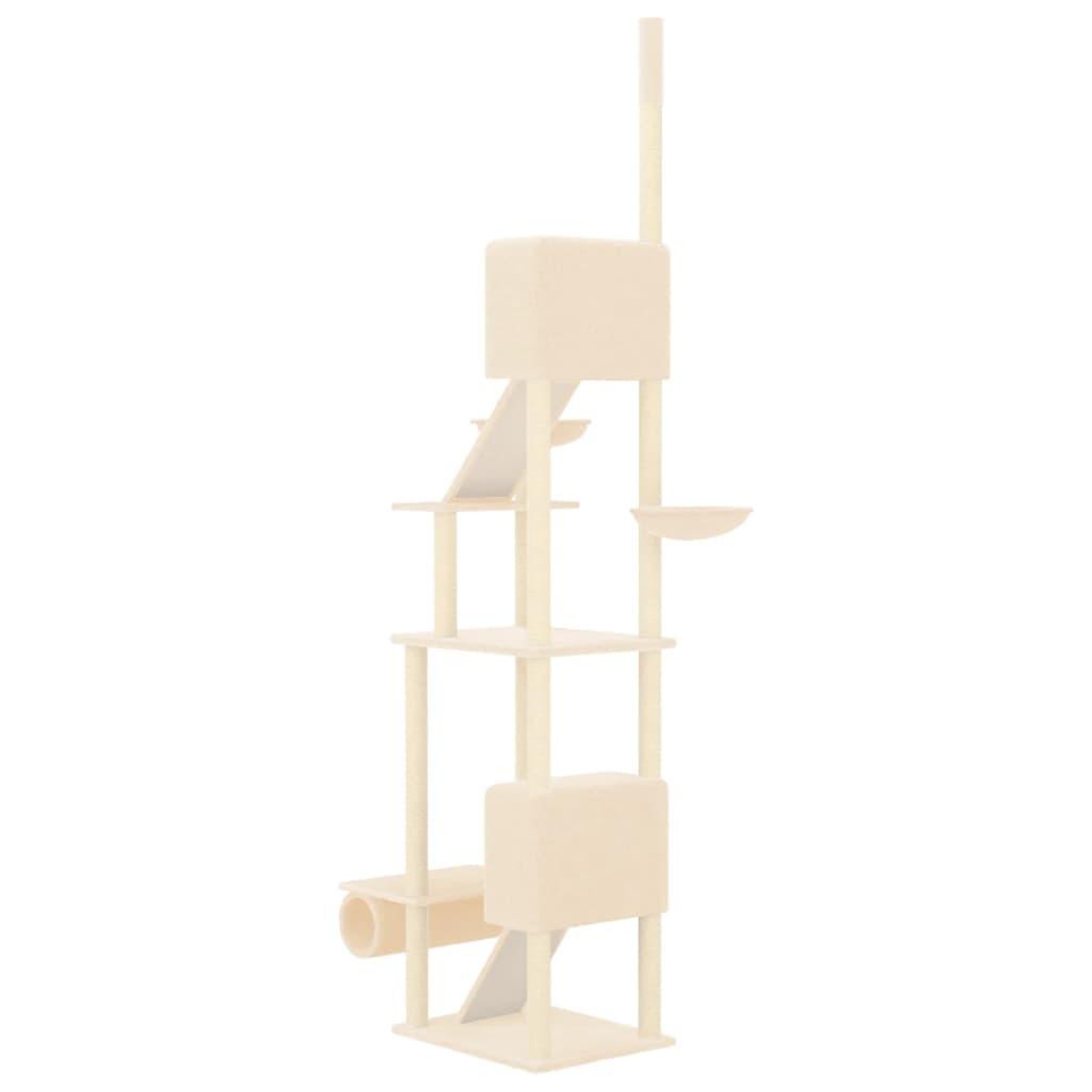 Voir la diapositive 5 : VIDAXL Arbre a chat du sol au plafond Creme 277-303 cm