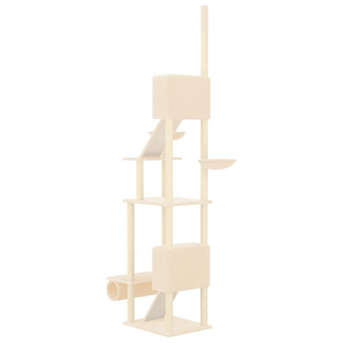 VIDAXL Arbre a chat du sol au plafond Creme 277-303 cm