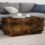 VIDAXL Table basse avec lumieres LED chene fume 90x50x40 cm