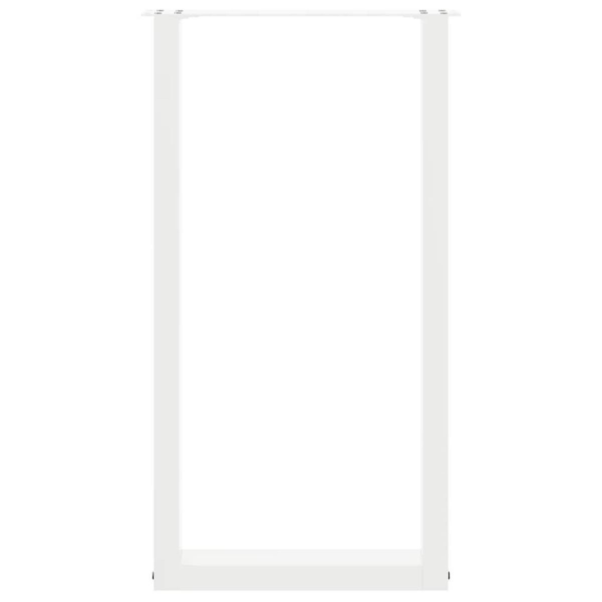 VIDAXL Pieds de table basse forme de U 2 pcs blanc 40x(90-91) cm acier