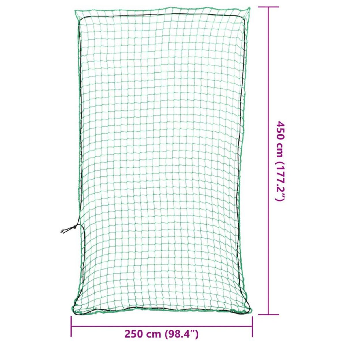 VIDAXL Filet pour remorque avec corde elastique vert 4,5x2,5 m PP