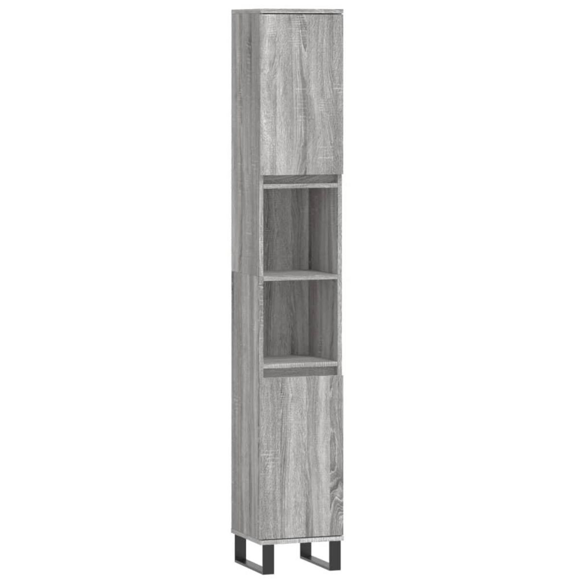VIDAXL Armoire de bain sonoma gris 30x30x190 cm bois d'ingenierie