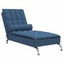 Voir la diapositive 2 : VIDAXL Chaise longue de massage avec traversin bleu tissu