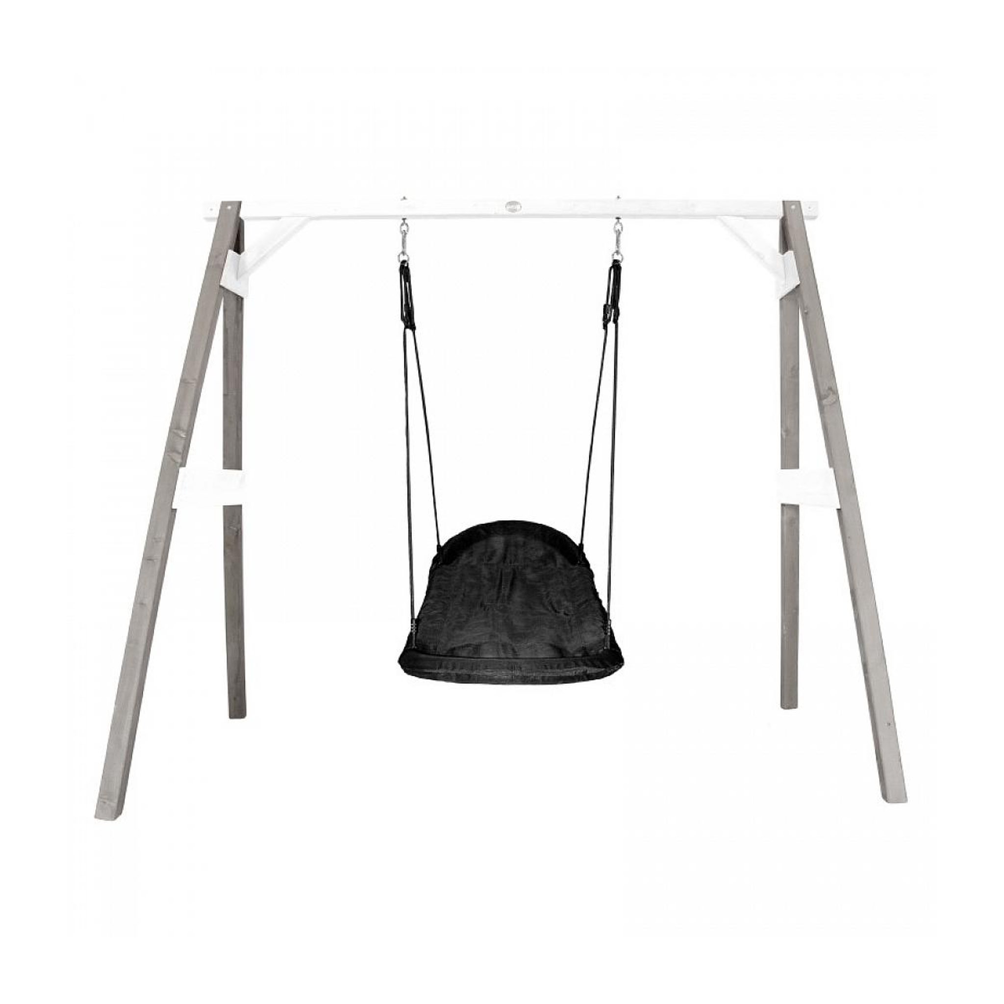 Axi House AXI Portique en bois Gris Blanc avec balançoire siège nid ovale 160x254x207cm