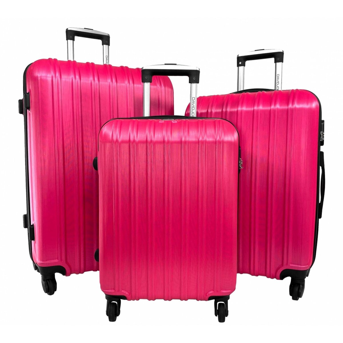 Bleucerise Lot 3 Valises Rigides dont 1 Valise Cabine DJ ABS