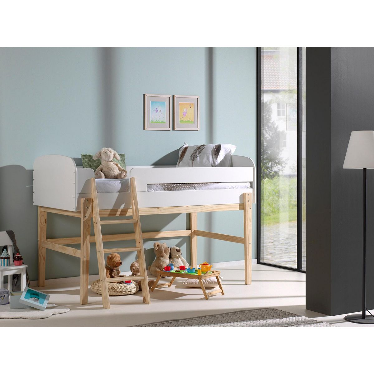 Lit mi hauteur avec sommier 90x200cm KID 