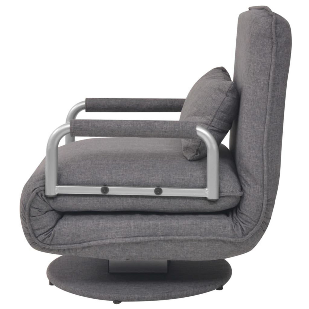 VIDAXL Fauteuil pivotant et canape-lit gris fonce tissu