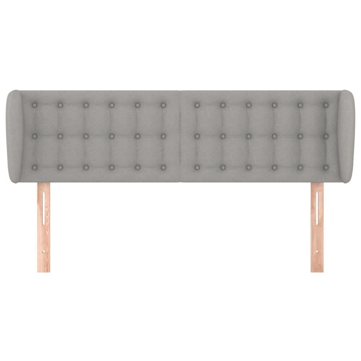 VIDAXL Tete de lit avec oreilles Gris clair 147x23x78/88 cm Tissu