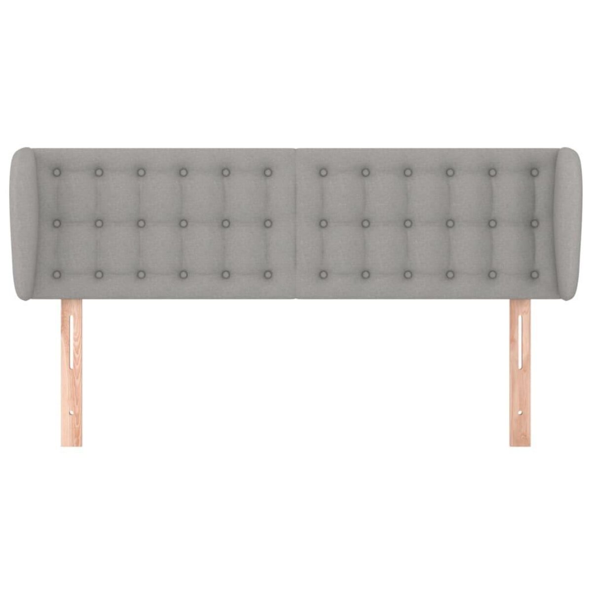 VIDAXL Tete de lit avec oreilles Gris clair 147x23x78/88 cm Tissu