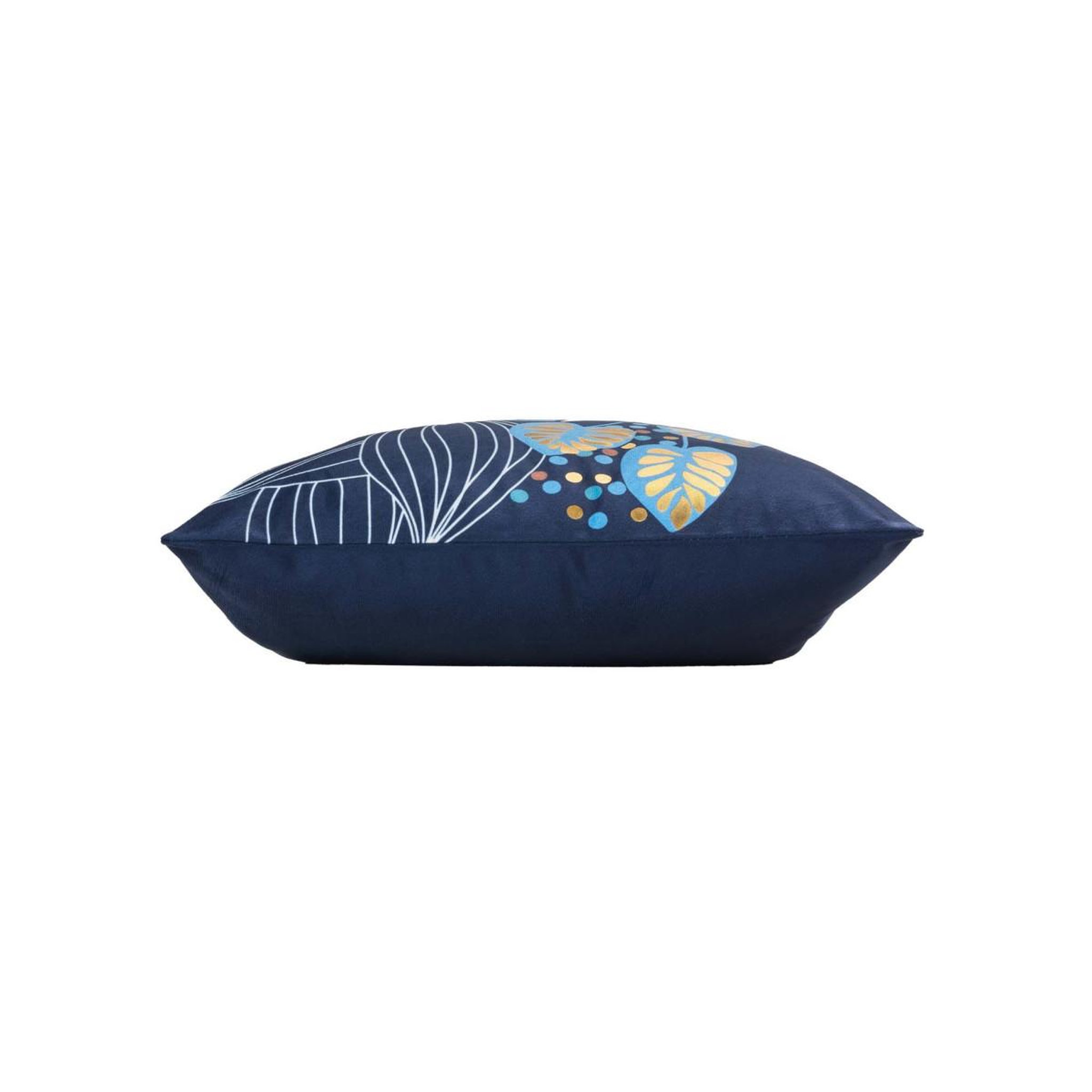 Voir la diapositive 2 : Douceur d'Intérieur Housse de coussin velours  inoa  40x40cm bleu & or