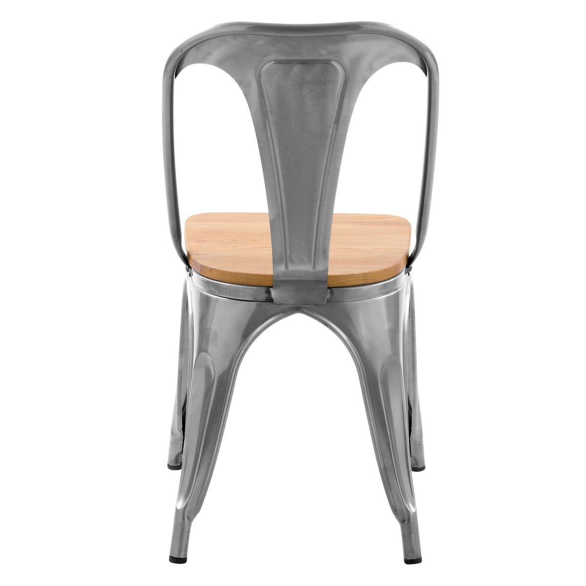 Rendez vous déco Lot de 2 chaises en métal noir et bois d'orme - Yoanna