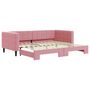 Voir la diapositive 2 : VIDAXL Lit de jour avec gigogne sans matelas rose 90x200 cm