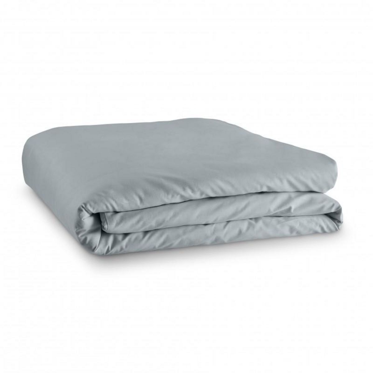 UNIVERS DECOR Housse de couette unie Gris clair 260 x 240 cm / 100% Coton / 57 Fils/cm² pour lit 2 places  King Size