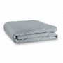 Voir la diapositive 2 : UNIVERS DECOR Housse de couette unie Gris clair 260 x 240 cm / 100% Coton / 57 Fils/cm² pour lit 2 places  King Size