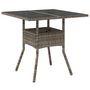 Voir la diapositive 2 : VIDAXL Table de jardin dessus en verre gris 80x80x75 cm resine tressee