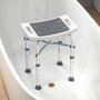 Voir la diapositive 2 : HOMCOM Siège de douche réglable en hauteur tabouret de douche ergonomique pieds antidérapants charge max. 150 Kg alu HDPE blanc gris