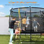 Voir la diapositive 6 : HOMCOM Trampoline de jardin Ø305 cm - couvre-ressort, filet de sécurité porte zippée verrouillable inclus - acier noir