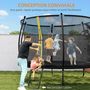 Voir la diapositive 6 : HOMCOM Trampoline de jardin Ø305 cm - couvre-ressort, filet de sécurité porte zippée verrouillable inclus - acier noir
