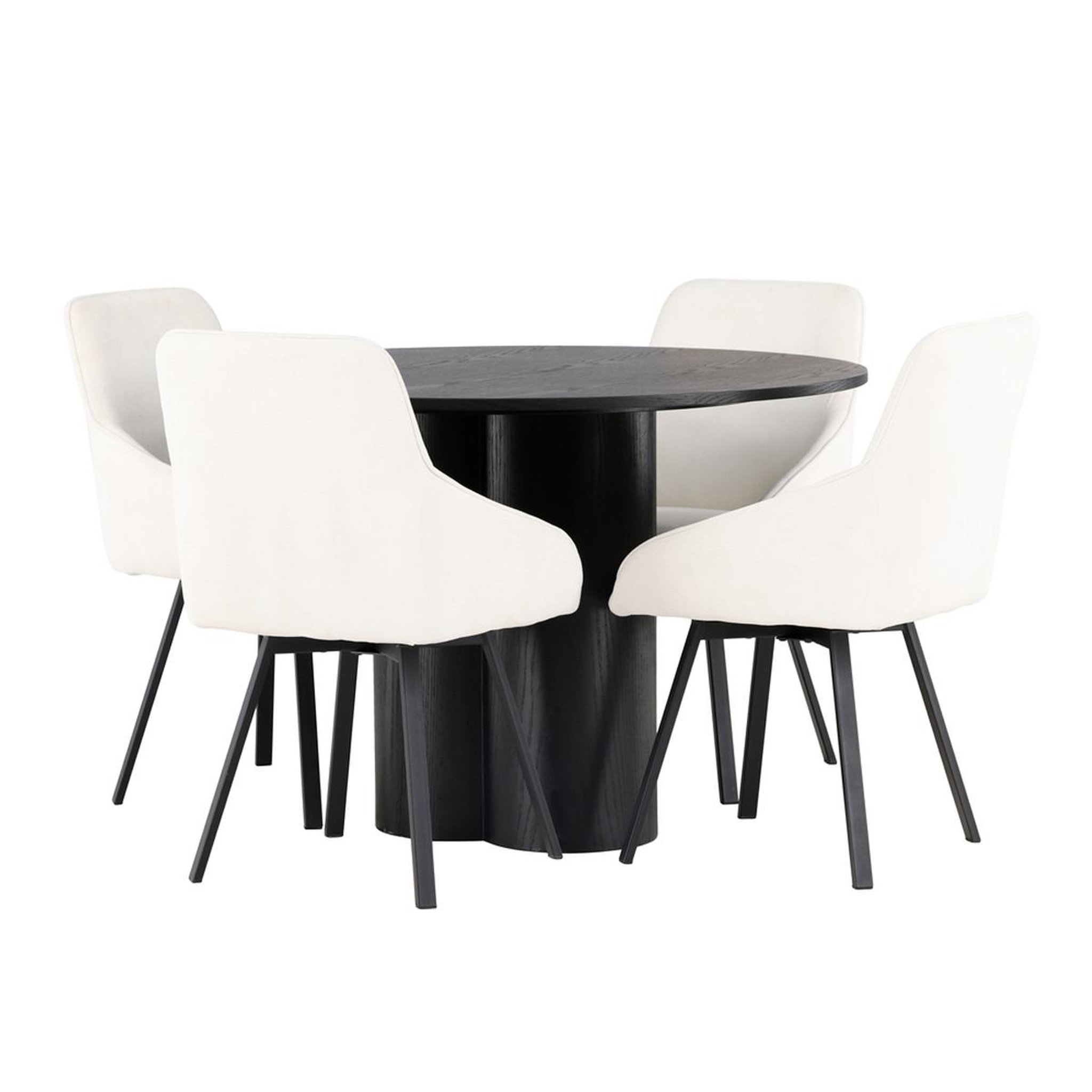 Paris Prix Ensemble table à manger & 4 chaises  olivia & rosie  110cm noir & beige