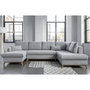 Voir la diapositive 2 : BEST MOBILIER Lagom - canapé d'angle panoramique - convertible - avec coffre - en tissu - 7 places - droit