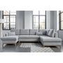 Voir la diapositive 2 : BEST MOBILIER Lagom - canapé d'angle panoramique - convertible - avec coffre - en tissu - 7 places - droit