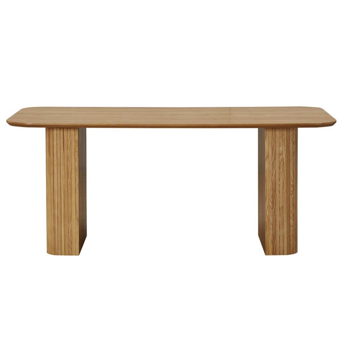 LISA DESIGN Milazzo - table à manger - bois plaqué chêne et cannage - 180 cm