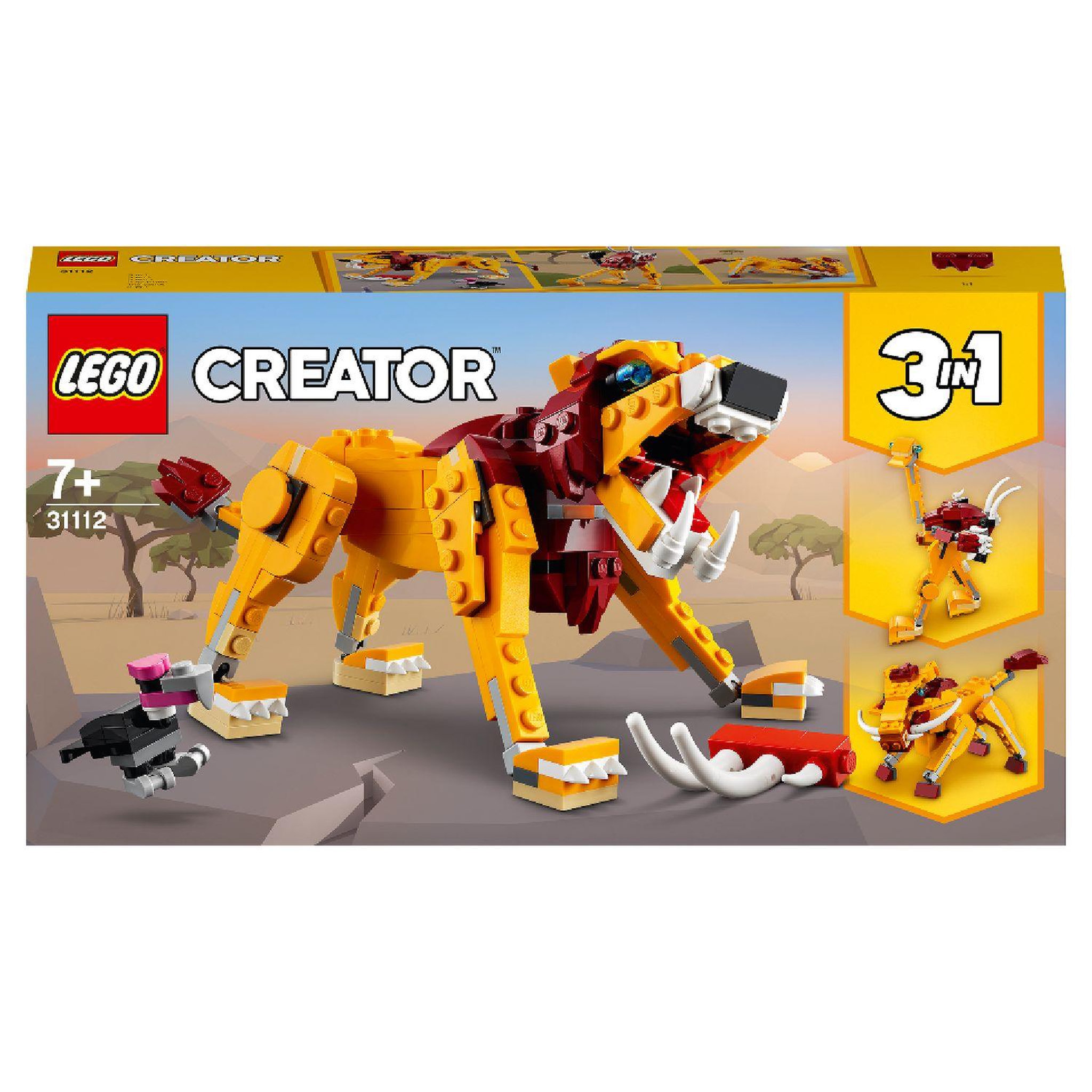Voir la diapositive 1 : LEGO Creator 31112 - Le lion sauvage 3 en 1