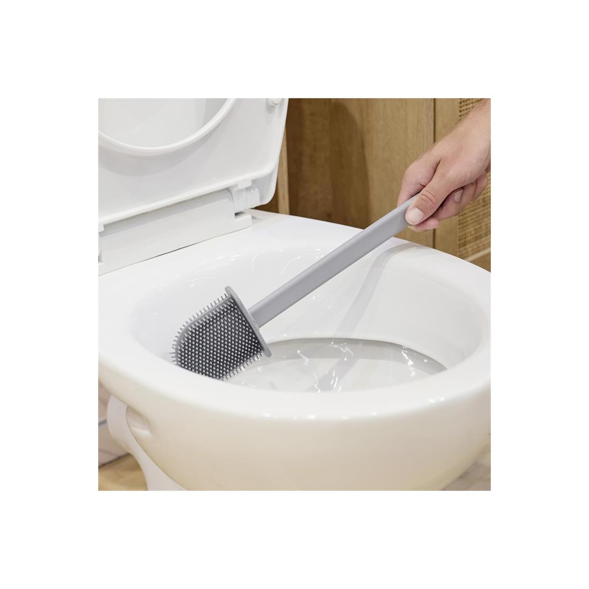 Voir la diapositive 4 : Je cherche une idee Brosse wc adhésive  silicone  36cm gris