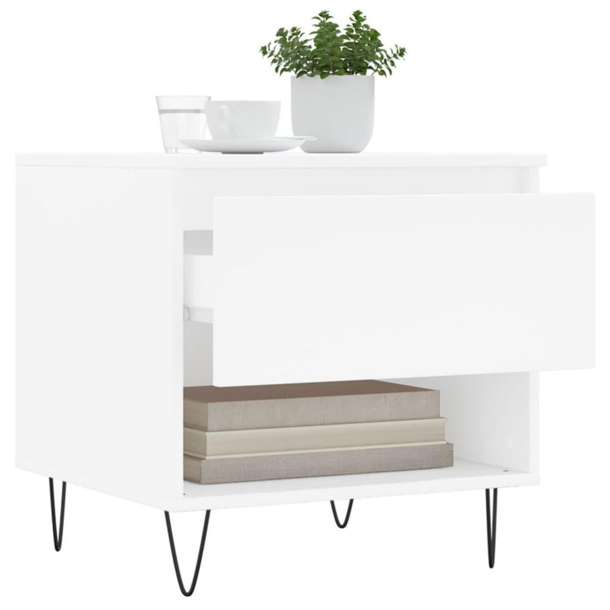 VIDAXL Table basse blanc 50x46x50 cm bois d'ingenierie