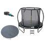 Voir la diapositive 2 : JUMP4FUN Trampoline 8Ft ø244cm noire - tuyeau arrosage et bâche de protection