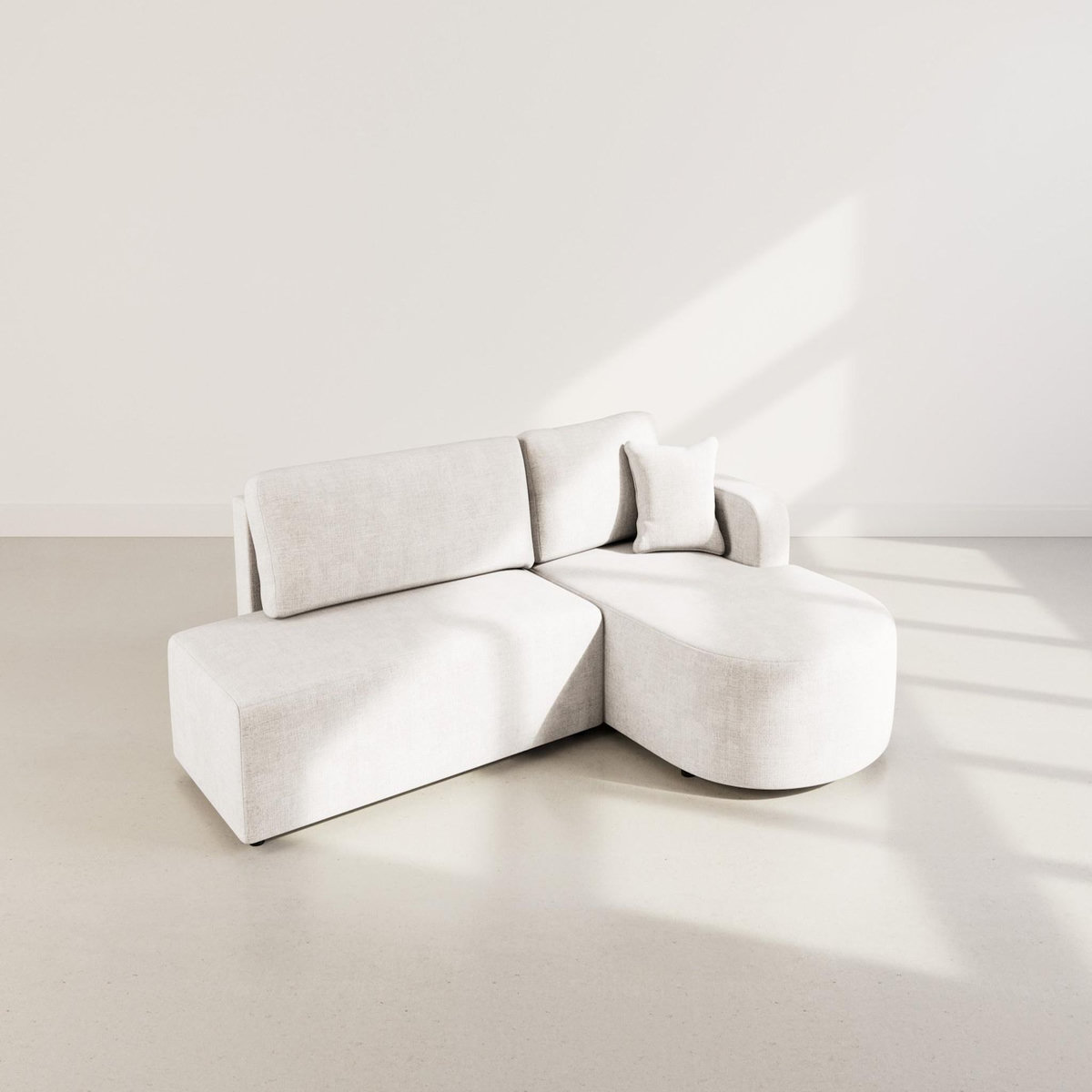 BEST MOBILIER Miro - canapé d'angle droit 4 places convertible avec coffre en velours texturé