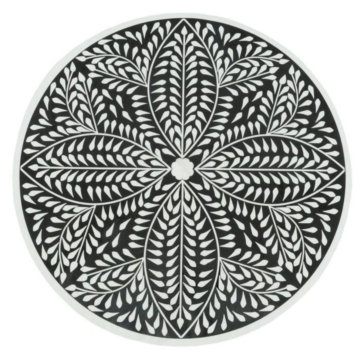 Paris Prix Table Basse Ronde  Flower  66cm Noir & Blanc