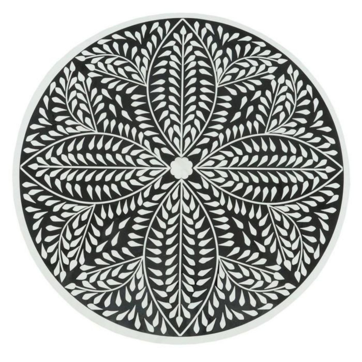 Paris Prix Table Basse Ronde  Flower  66cm Noir & Blanc