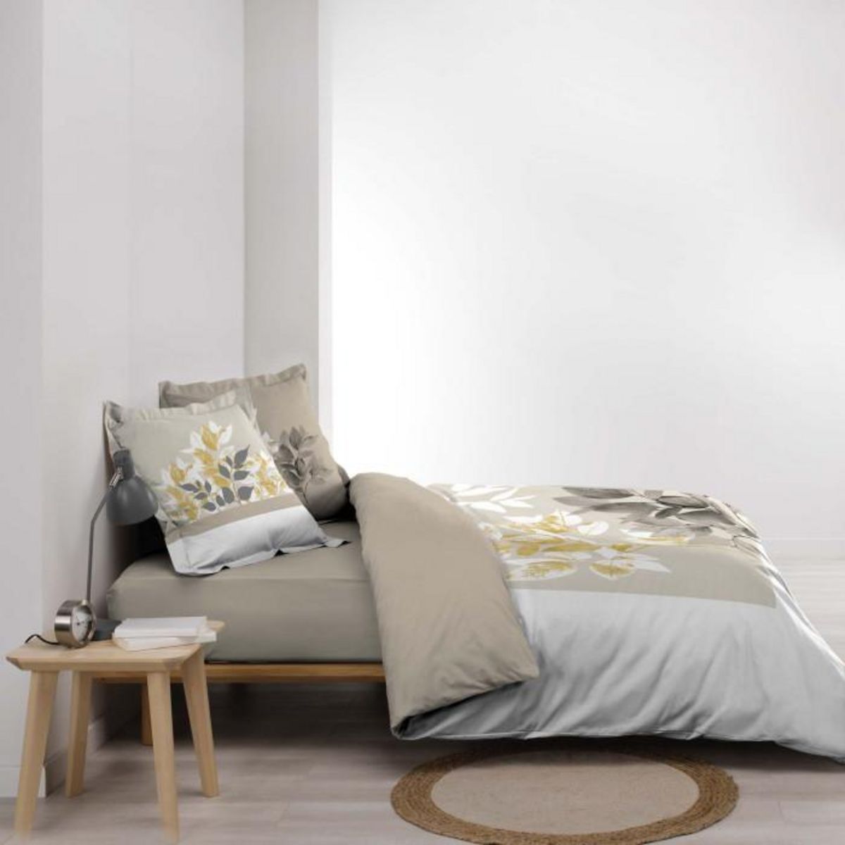 Paris Prix Parure de Lit 3 Pièces  Enora  240x220cm Beige