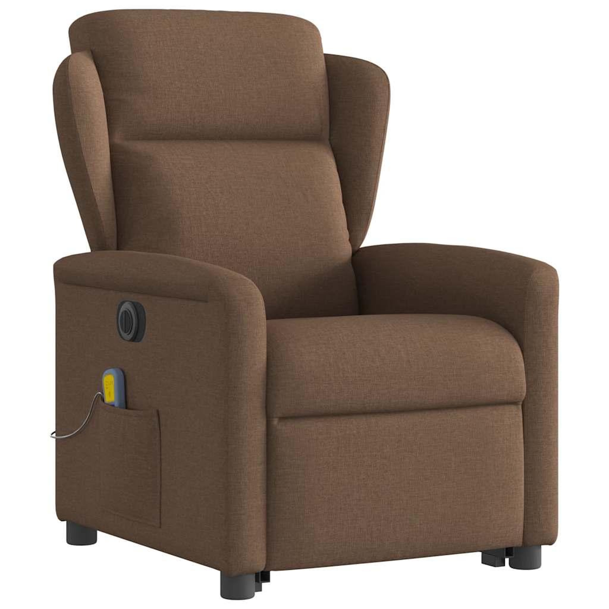 Voir la diapositive 4 : VIDAXL Fauteuil inclinable de massage electrique Marron Tissu